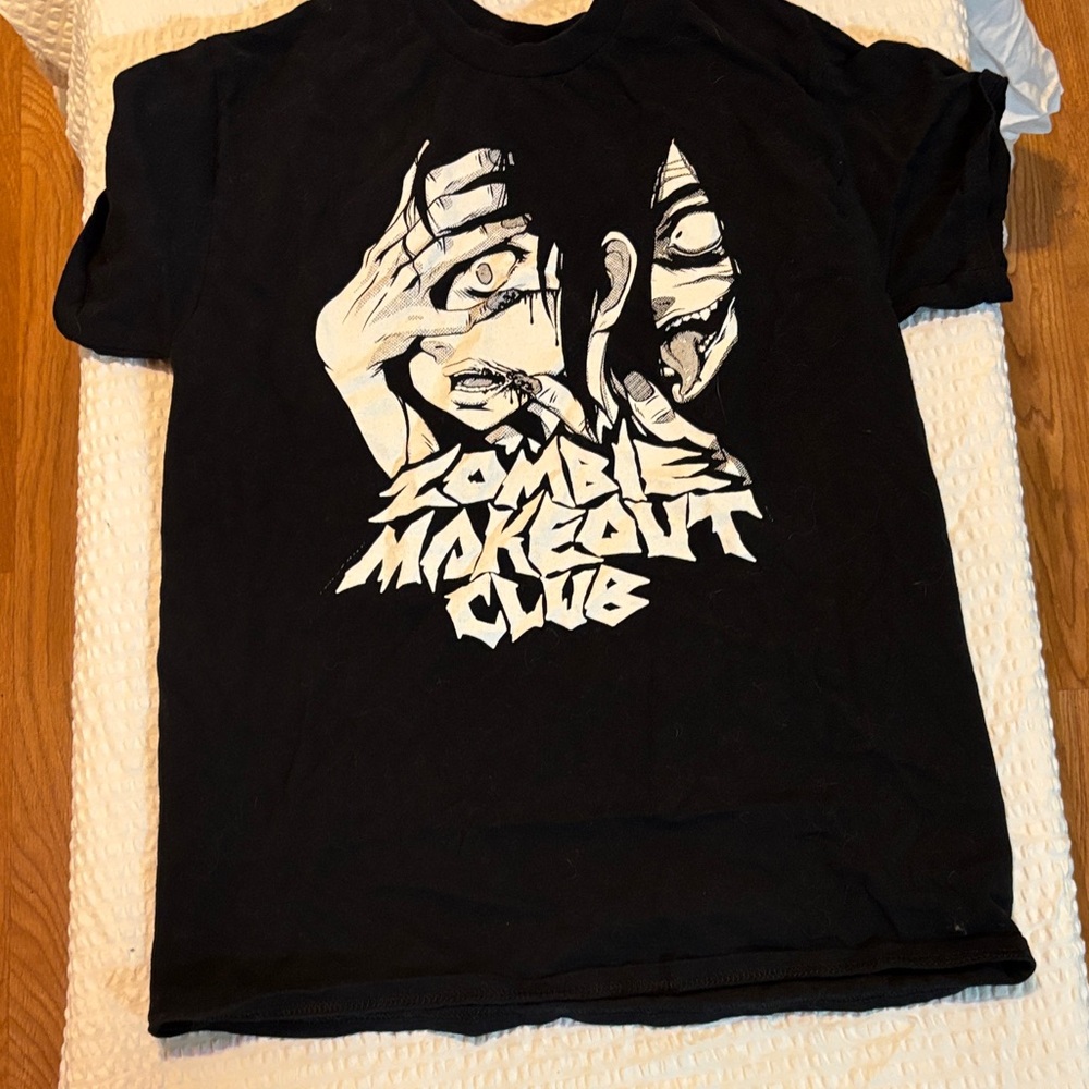 Black Graphic Tee with Zombie Design